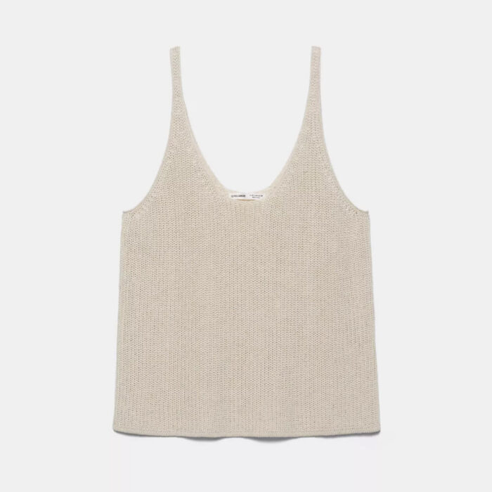 Purl knit strappy top